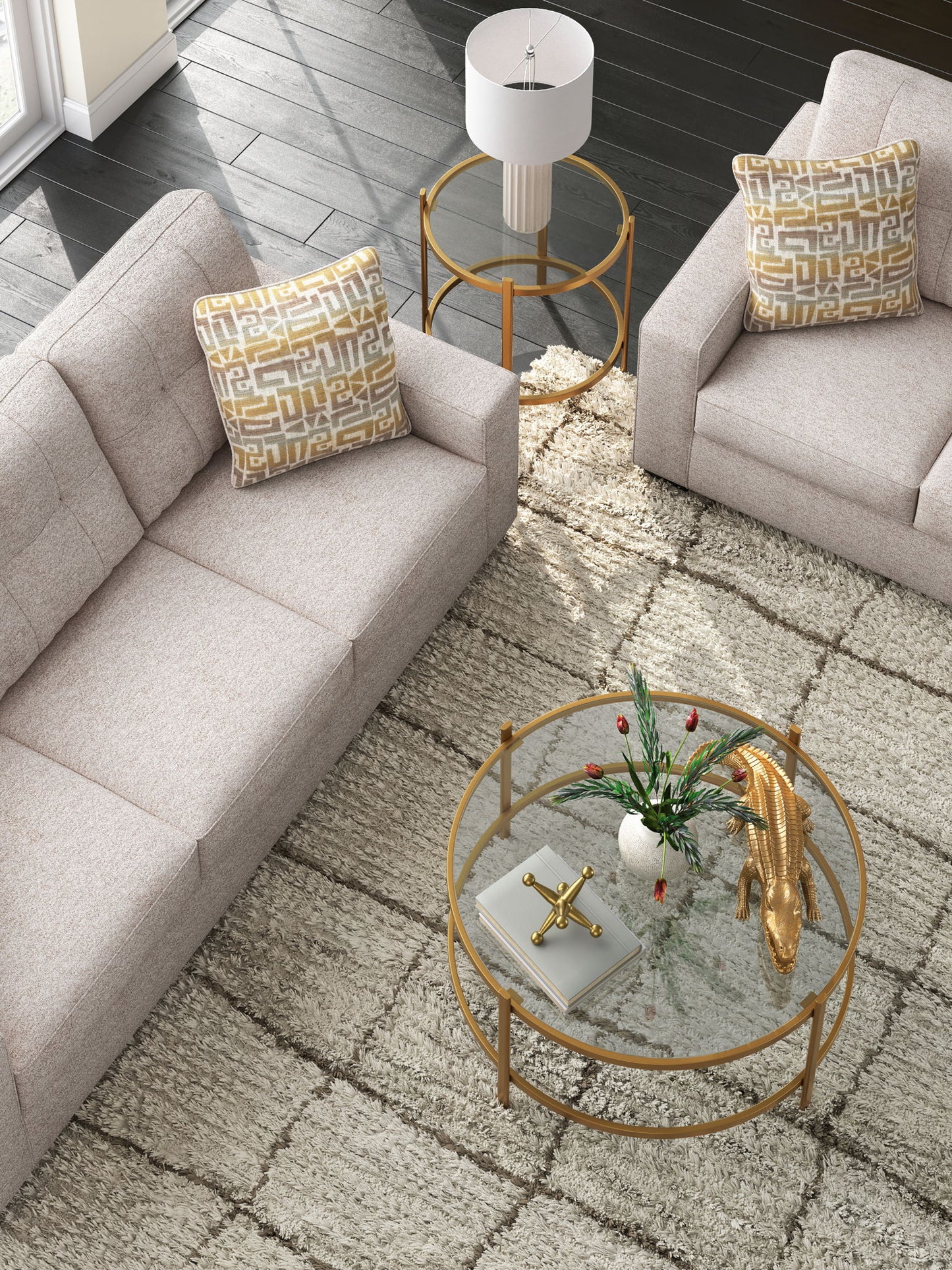 Pearlox - Gold - Occasional Table Set (Set of 3)
