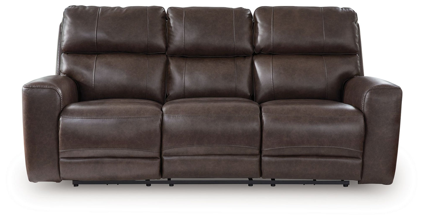 Crossplex - Smoke - Power Reclining Sofa With Adjustable Headrest
