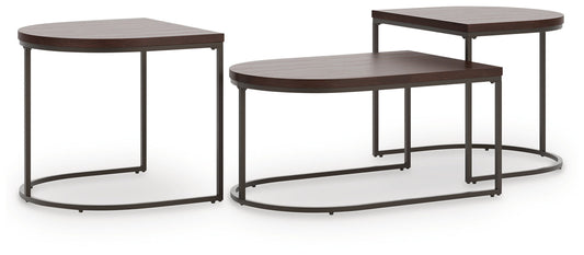 Vanmore - Dark Brown - Occasional Table Set (Set of 3)