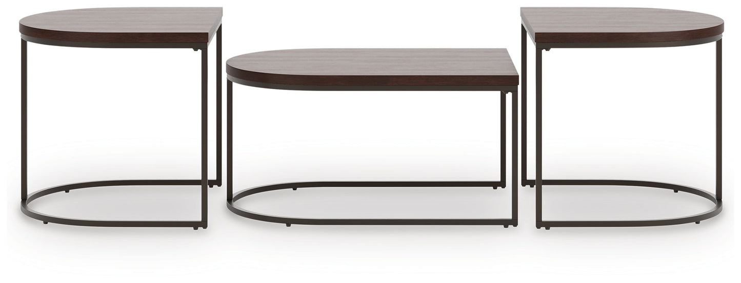 Vanmore - Dark Brown - Occasional Table Set (Set of 3)