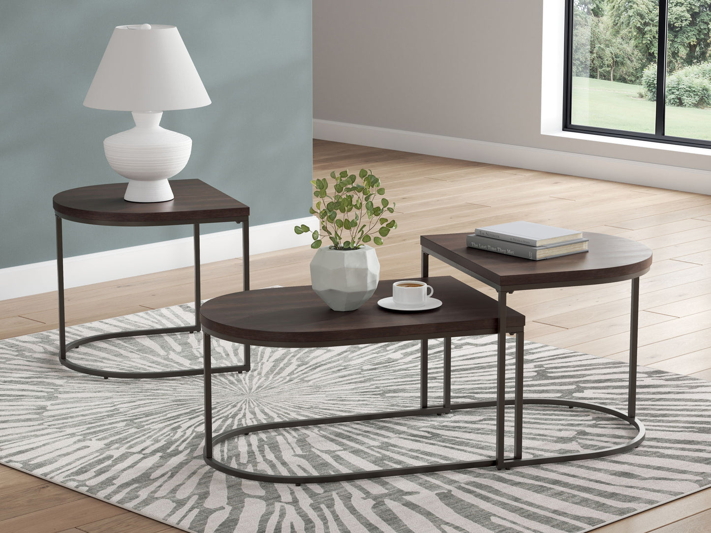 Vanmore - Dark Brown - Occasional Table Set (Set of 3)