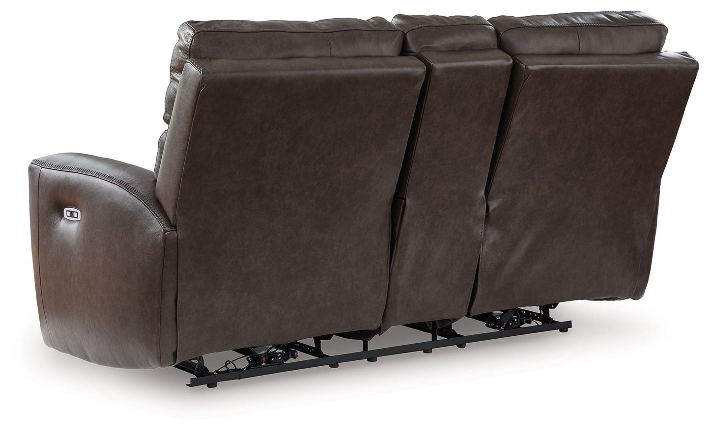 Crossplex - Smoke - Power Reclining Loveseat / Console / Adjustable Headrest