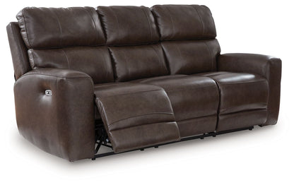 Crossplex - Smoke - Power Reclining Sofa With Adjustable Headrest