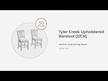 Tyler Creek - Black / Grayish Brown - Upholstered Barstool (Set of 2)